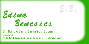 edina bencsics business card